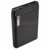 Powerbanka EMOS ALPHA 5, 5000mAh/18,5Wh, barva černá, kabel USB-C, baterie Li-Po 3,7V, výstupní proud 2100mA/5VDC, doba nabíjení 4hod., LED nabíjení, LED stavu baterie, materiál ABS plast, rozměr 92x62x15mm (B0521B)