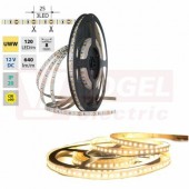 LED pásek SMD2835 UWW, 120LED/m, 9,6W/m, DC 12V, 640lm/m, CRI90, IP20, 8mm, 5m (121.842.60.0)