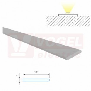 Přisazený plochý hliníkový profil PJ, 12x2mm, bez difuzoru, 1m (761.117.07.1)