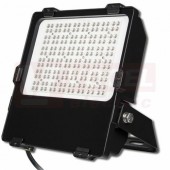 Svítidlo LED reflektorové 100W (Delta 100), 12700lm, 4000K neutrální bílá, živ. 50 000h, vyzař. úhel 60x120°, s optickou čočkou, náhrada za 200W, IP66, IK08, tělo hliník, difuzor sklo, barva černá, rozměr 265x295x71mm (511.711.28.4)