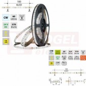 LED pásek SMD2835 CW, 60LED/m, 4,8W/m, DC 24V, 370lm/m, CRI90, IP54, 8mm, 5m (126.843.60.0)