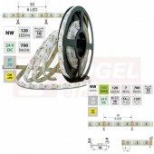 LED pásek SMD2835 NW, 120LED/m, 7W/m, 700lm/m, IP20, DC 24V, 10mm, 10m (126.823.60.7)