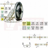 LED pásek SMD2835 EWW, 120LED/m, 14W/m, 1120lm/m, IP20, DC 24V, 10mm, 5m (126.827.60.0)