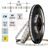 LED pásek SMD2835 CW, 60LED/m, 4,8W/m, DC 12V, 410lm/m, CRI90, IP20, 8mm, 5m (121.829.60.0)