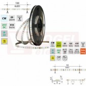 LED pásek SMD2835 CW, 60LED/m, 4,8W/m, DC 24V, 410lm/m, CRI90, IP20, 8mm, 5m (126.829.60.0)