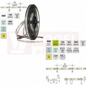 LED pásek SMD2835 NW, 120LED/m, 9,6W/m, DC 24V, 880lm/m, CRI90, IP20, 8mm, 5m (126.839.60.0)