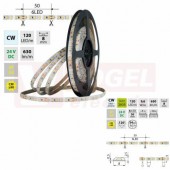 LED pásek SMD2835 CW, 120LED/m, 9,6W/m, DC 24V, 630lm/m, CRI90, IP54, 8mm, 5m (126.852.60.0)