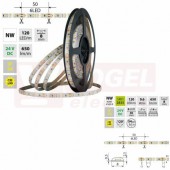 LED pásek SMD2835 NW, 120LED/m, 9,6W/m, DC 24V, 650lm/m, CRI90, IP54, 8mm, 5m (126.853.60.0)