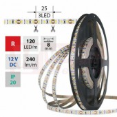 LED pásek SMD2835 R, 120LED/m, 9,6W/m, DC 12V, 240lm/m, IP20, 8mm, 5m (121.834.60.0)