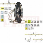 LED pásek SMD2835 EWW, 120LED/m, 9,6W/m, DC 12V, 770lm/m, CRI90, IP20, 8mm, 50m (121.841.60.2)