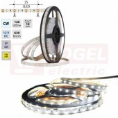 LED pásek SMD2835 CW, 120LED/m, 9,6W/m, DC 12V, 630lm/m, CRI90, IP68, 10mm, 5m (121.866.60.0)