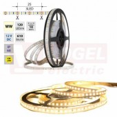 LED pásek SMD2835 WW, 120LED/m, 9,6W/m, DC 12V, 610lm/m, CRI90, IP68, 10mm, 5m (121.868.60.0)