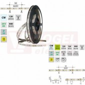 LED pásek SMD2835 CW, 120LED/m, 9,6W/m, DC 24V, 840lm/m, CRI90, IP20, 8mm, 5m (126.838.60.0)