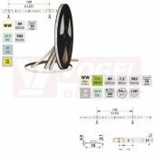 LED pásek SMD2835 WW, 60LED/m, 7,2W/m, DC 24V, 582lm/m, CRI90, IP20, 10mm, 50m (126.878.60.2)