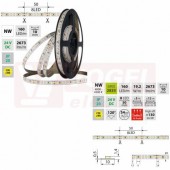 LED pásek SMD2835 NW, 160LED/m, 19,2W/m, DC 24V, 2673lm/m, CRI90, IP20, 10mm, 5m (126.887.60.0)