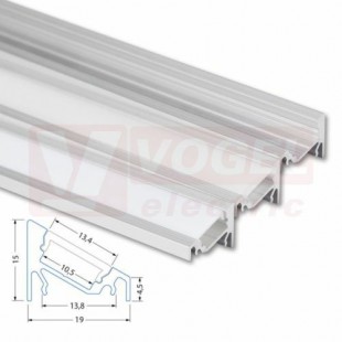 Rohový hliníkový profil RN, 19x15mm, vč. matného difuzoru, 2m (761.093.02.2)
