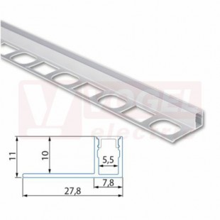 Obkladový hliníkový profil DC, 28x11mm, vč. matného difuzoru, 2m (761.049.43.2)