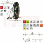LED pásek SMD2835 R, 60LED/m, 4,8W/m, DC 24V, 120lm/m, IP20, 8mm, 5m (126.905.60.0)