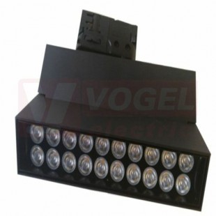 Svítidlo LED na lištový systém  10W (AREO PROFI TRACK B 10W NW), černé, 750lm, 4000K neutrální bílá, živ. 40 000h, IP20, úhel vyzař. 24°, otočné 360°, výkyvné 90°, rozměr švh 171x141x36mm, náhrada za 60W (GXPR111)