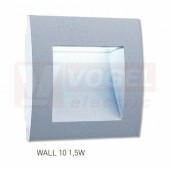 Svítidlo LED orientační  1,5W (WALL 10 1,5W GRAY NW), venkovní pod omítku, šedé, 30lm, 4000K neutrální bílá, živ. 20 000h, tělo slitina hliníku, IP65, IK08, rozměr 90x90x46mm (součástí bal. je krabice pod omítku) (GXLL013)