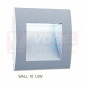 Svítidlo LED orientační  1,5W (WALL 10 1,5W GRAY NW), venkovní pod omítku, šedé, 30lm, 4000K neutrální bílá, živ. 20 000h, tělo slitina hliníku, IP65, IK08, rozměr 90x90x46mm (součástí bal. je krabice pod omítku) (GXLL013)