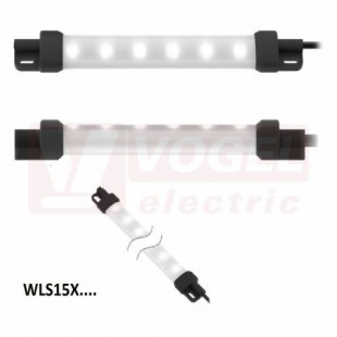 WLS15XDW0220DSC2 svítidlo LED pro osvětlení pracovní plochy difuzní, denní bílá 5000K, 175 lm, délka 220mm, šířka 30,6mm, napájení 12 nebo 24VDC, kabel PVC 2m, IP67, životnost 50 000hod., nekaskádovatelné (3802025)