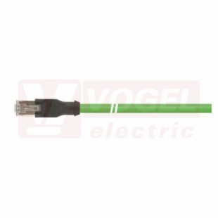 IE-6A-RJ45-0,5-P-4-26-7-OE Flex patch kabel, průmyslový Ethernet, Cat.6a, konektor RJ45 + volný konec kabelu, IP20, barva zelená (RAL6018), PUR, délka 0,5m (2172371)