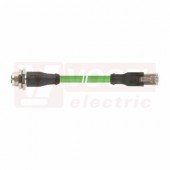IE-6A-M12XF-S-1-P-4-26-7-RJ45 Flex patch kabel, průmyslový Ethernet, Cat.6A, konektor M12/8-pin/přímý/zásuvka/kód-X + RJ45, IP20, PUR, barva zelená (RAL6018), délka 1m (2172390)