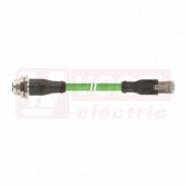 IE-6A-M12XF-S-15-P-4-26-7-RJ45 Flex patch kabel, průmyslový Ethernet, Cat.6A, konektor M12/8-pin/přímý/zásuvka/kód-X + RJ45, IP20, PUR, barva zelená (RAL6018), délka 15m (2172396)