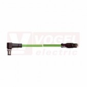 IE-EC-5-M12D-A-10-P-2-26-FD-RJ45 patch kabel pro průmys.Ethernet, EtherCat, Cat.5e, M12/4-pin/úhlový/vidlice/kód-D + konektor RJ45, PUR, barva zelená (RAL6018), do energetických řetězů, IP67, délka 10m (2171928)