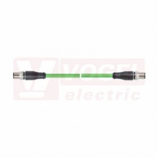 IE-EC-5-M12D-S-2-P-2-26-FD-M8-S patch kabel pro průmys.Ethernet, EtherCat, Cat.5e, M8/4-pin/přímý/vidlice/kód-A + M12/4-pin/přímý/vidlice/kód-D, PUR, barva zelená (RAL6018), do energetických řetězů, IP67, délka 2m (2171946)