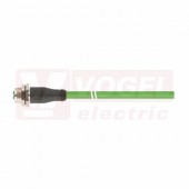 IE-6A-M12XF-S-0,5-P-4-26-7-OE Flex patch kabel, průmyslový Ethernet, Cat.6A, konektor M12/8-pin/přímý/zásuvka/kód-X + volný konec kabelu, IP20, barva zelená (RAL6018), PUR, délka 0,5m (2172353)