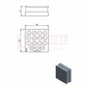 QT-DT 9 průchodková vložka velká, šedá, IP54, rozměr 40x39x17mm, pro kulatý kabel, rozsah upínání 15x 1-7,1mm (42557)