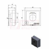 QT-AT-M 16x1,5 průchodková vložka s vnitřním závitem, velká, PA/elastomer, IP54, rozměr 40x39x19mm  (42597)