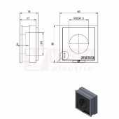 QT-AT-M 20x1,5 průchodková vložka s vnitřním závitem, velká, PA/elastomer, IP54, rozměr 40x39x19mm (42598)