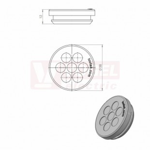 KEL-DP 32/7 B gy membránová průchodka, kulatá, do výřezu, šedá RAL7035, výška 12mm, vnější průměr 38mm, instalační výška 5mm, výřez 32mm, pro tloušťku plechu 2,8-4mmm, pr.kabelů 7-x1-8mm (43596)