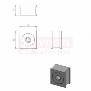 QT-AT-K-M 5x0,5 průchodková vložka s metrickým závitem, malá, IP54, mosaz/elastomer, rozměr 20x19x12mm  (42604)