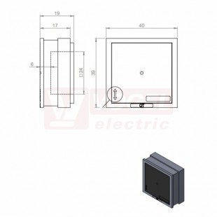 QT-AT-B AT-B průchodková vložka se záslepkou, velká, IP54, rozměr 40x39x19mm (42600)