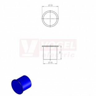 ST-B-HD 16 FDA ucpávka, modrá RAL5005, vnější pr.19mm (70503)