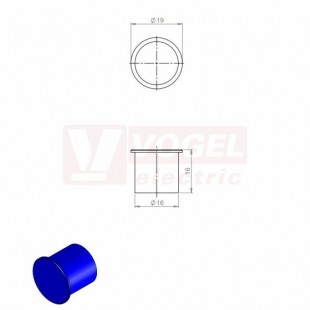 ST-B-HDD 16 FDA ucpávka, dohledatelná, modrá RAL5005, vnější pr.19mm (70623)