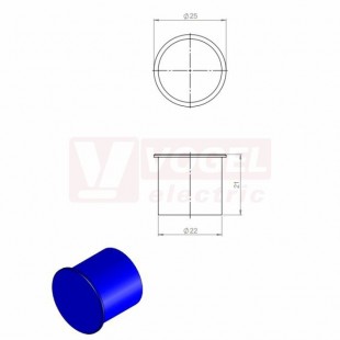 ST-B-HDD 22 FDA ucpávka, dohledatelná, modrá RAL5005, vnější pr.25mm (70624)