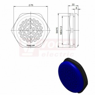 KEL-DPZ-HD 63/35 membránová průchodka, kulatá, modrá RAL5005, výška