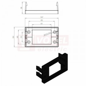 KEL-SNAP-S10 nacvakávací patice IP54, d108x š64x v38mm, pro kabelové vstupní systémy KEL10, KEL-U10, KEL-QUICK10 (42062)