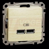 SDD180401 Sedna D/E - Dvojitá USB A+A nabíječka 2.1A, Bříza (Výroba pozastavena)