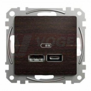 SDD181402 Dvojitá USB A+C nabíječka 2.4A wenge (Výroba pozastavena)