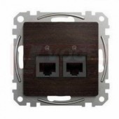 SDD181452 Datová zásuvka 2xRJ45 kat. 5e UTP wenge (Výroba pozastavena)