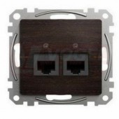 SDD181467 Datová zásuvka 2xRJ45 kat. 6A UTP wenge (Výroba pozastavena)