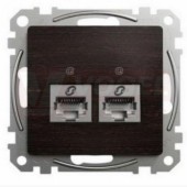 SDD181467S Datová zásuvka 2xRJ45 kat. 6A STP wenge (Výroba pozastavena)