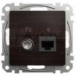 SDD181469T Dat. zás. RJ45 kat.6 UTP+TV indiv. wenge (Výroba pozastavena)