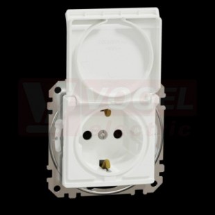 SDD211024 Zásuvka 230V 16A SCHUKO IP44, bílá, bezšroubové svorky